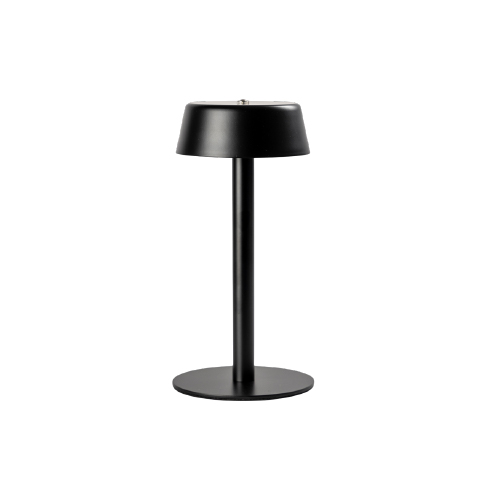 LAMPARA DE MESA LED INALAMBRICA METAL CIRCULAR NEGRA
